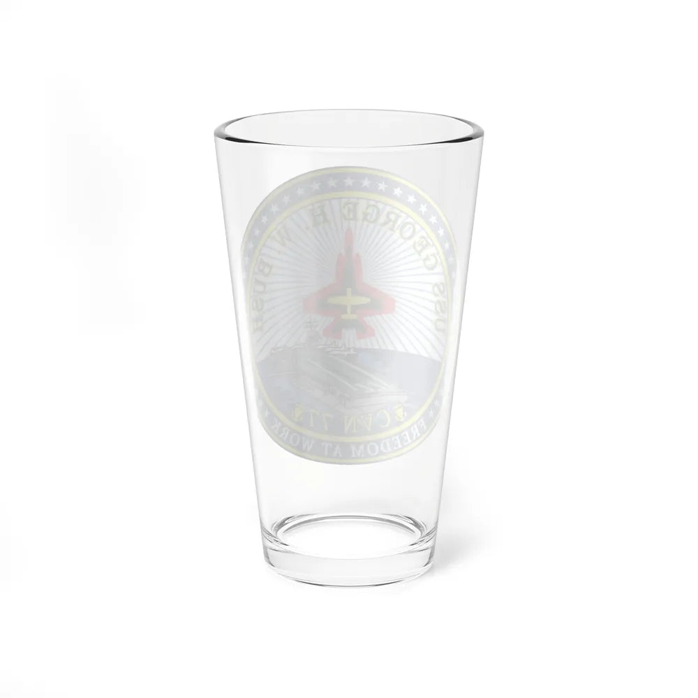 USS George HW Bush CVN 77 (U.S. Navy) Pint Glass 16oz-Go Mug Yourself