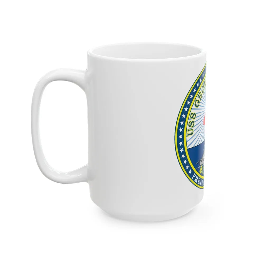 USS George HW Bush CVN 77 (U.S. Navy) White Coffee Mug-Go Mug Yourself