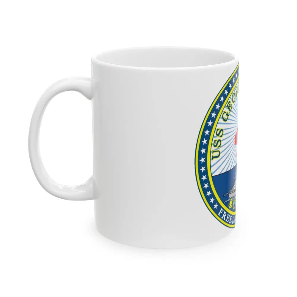 USS George HW Bush CVN 77 (U.S. Navy) White Coffee Mug-Go Mug Yourself