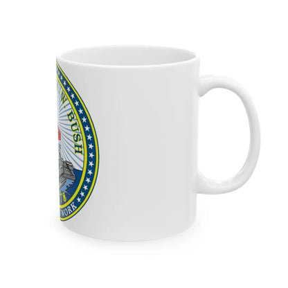 USS George HW Bush CVN 77 (U.S. Navy) White Coffee Mug-Go Mug Yourself