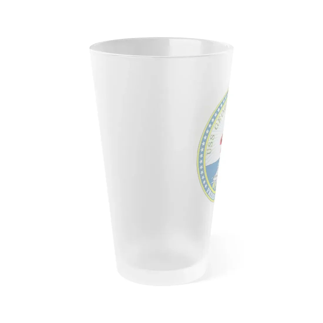 USS George HW Bush CVN 77 (U.S. Navy) Frosted Pint Glass 16oz - Go Mug Yourself