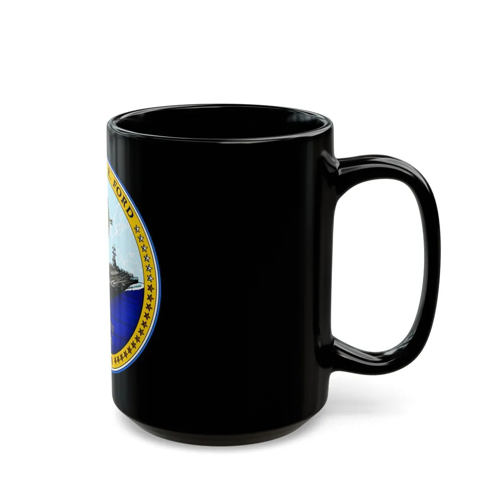 USS Gerald R Ford CVN 78 (U.S. Navy) Black Coffee Mug-Go Mug Yourself