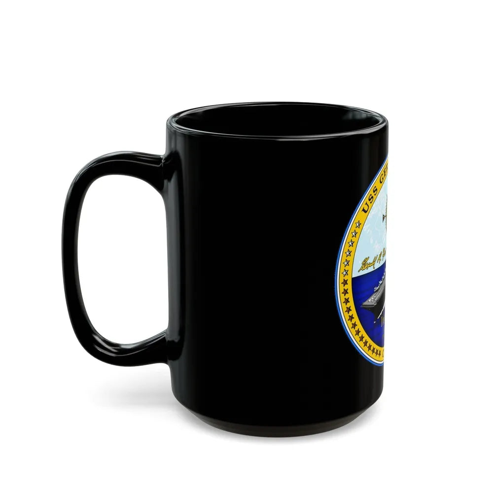 USS Gerald R Ford CVN 78 (U.S. Navy) Black Coffee Mug-Go Mug Yourself