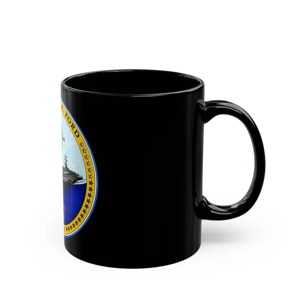 USS Gerald R Ford CVN 78 (U.S. Navy) Black Coffee Mug-Go Mug Yourself