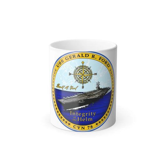 USS Gerald R Ford CVN 78 (U.S. Navy) Color Changing Mug 11oz-11oz-Go Mug Yourself