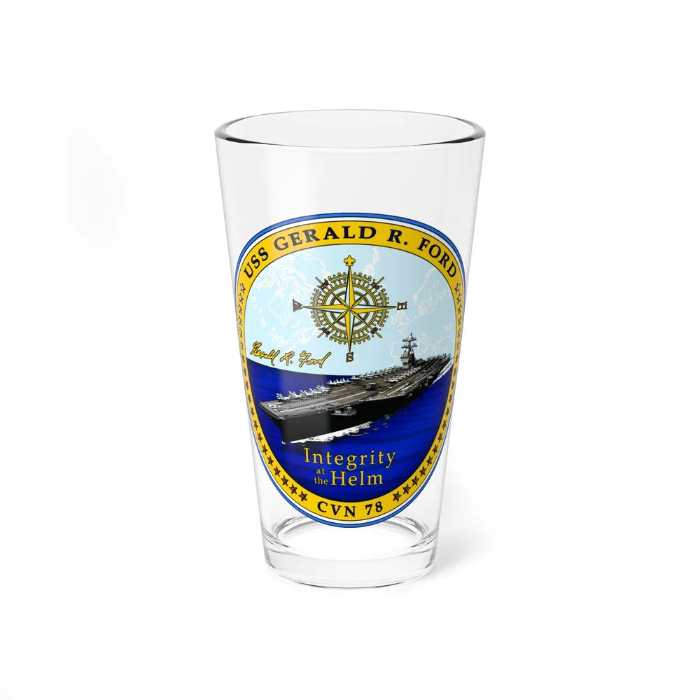 USS Gerald R Ford CVN 78 (U.S. Navy) Pint Glass 16oz-16oz-Go Mug Yourself