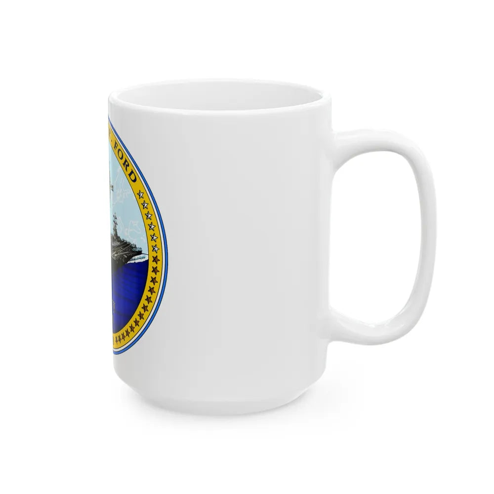 USS Gerald R Ford CVN 78 (U.S. Navy) White Coffee Mug-Go Mug Yourself