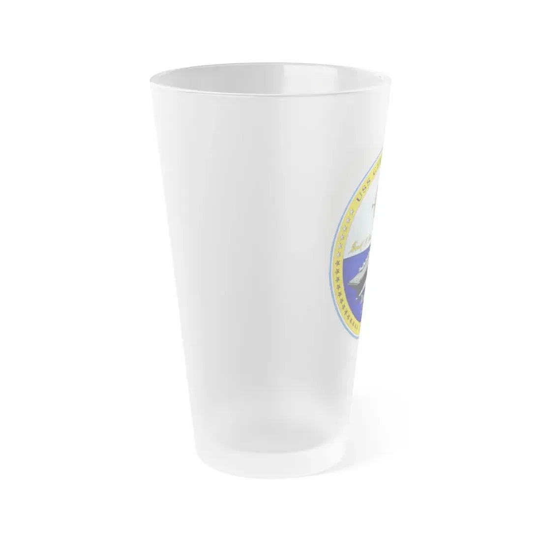 USS Gerald R Ford CVN 78 (U.S. Navy) Frosted Pint Glass 16oz - Go Mug Yourself