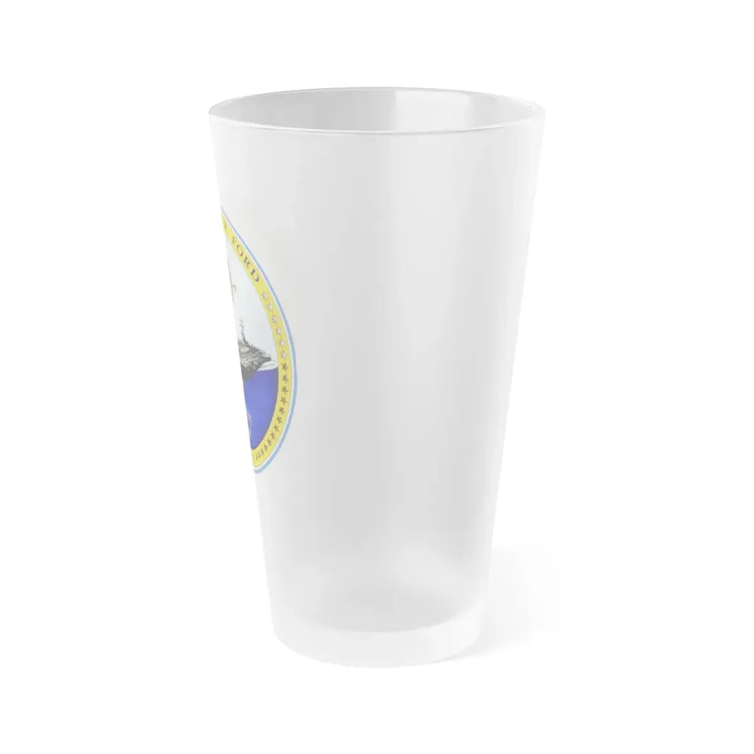USS Gerald R Ford CVN 78 (U.S. Navy) Frosted Pint Glass 16oz - Go Mug Yourself