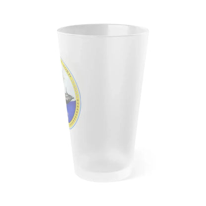 USS Gerald R Ford CVN 78 (U.S. Navy) Frosted Pint Glass 16oz - Go Mug Yourself