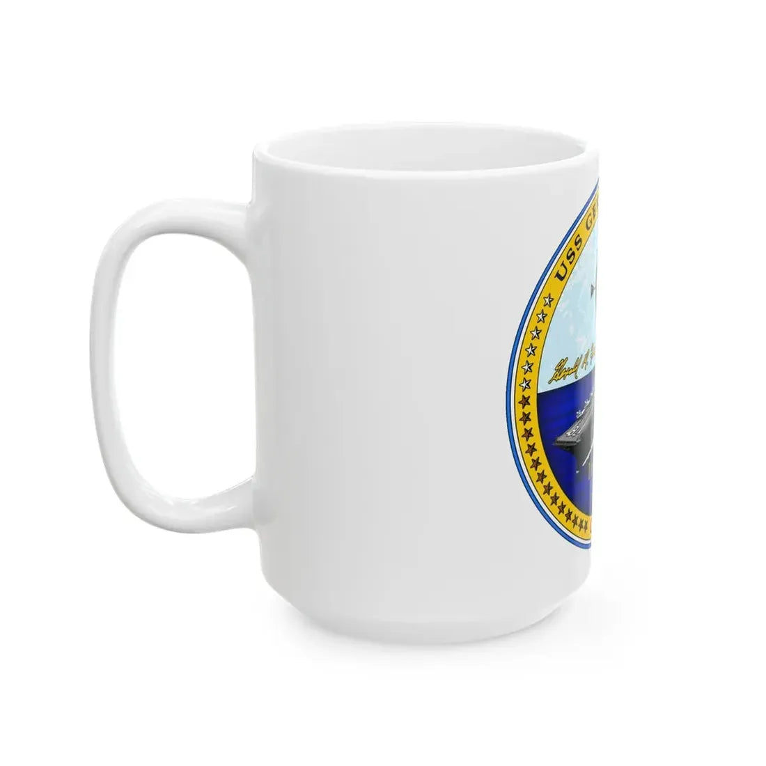USS Gerald R Ford CVN 78 (U.S. Navy) White Coffee Mug - Go Mug Yourself