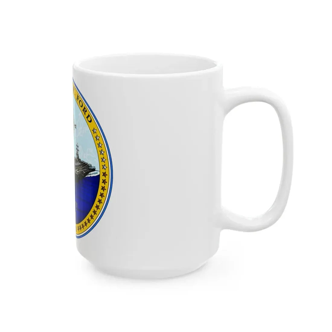 USS Gerald R Ford CVN 78 (U.S. Navy) White Coffee Mug - Go Mug Yourself