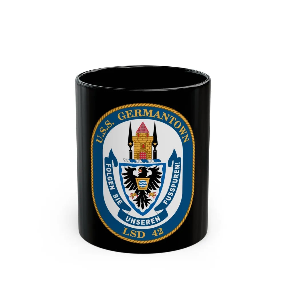 USS Germantown LSD 4 (U.S. Navy) Black Coffee Mug-11oz-Go Mug Yourself