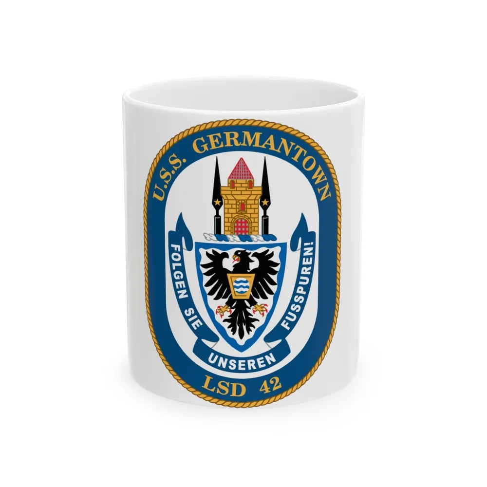 USS Germantown LSD 4 (U.S. Navy) White Coffee Mug-11oz-Go Mug Yourself