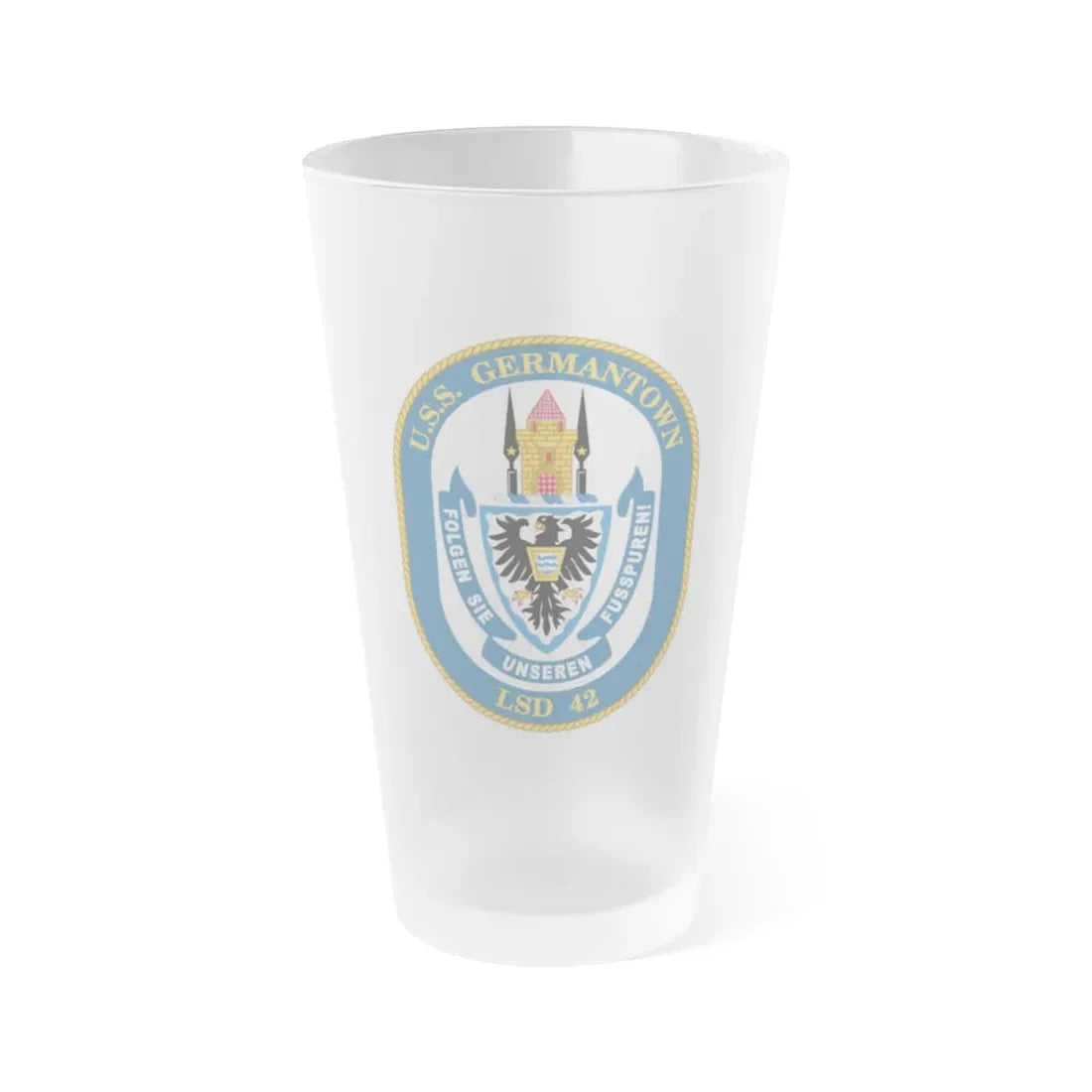 USS Germantown LSD 4 (U.S. Navy) Frosted Pint Glass 16oz Default Title - Go Mug Yourself