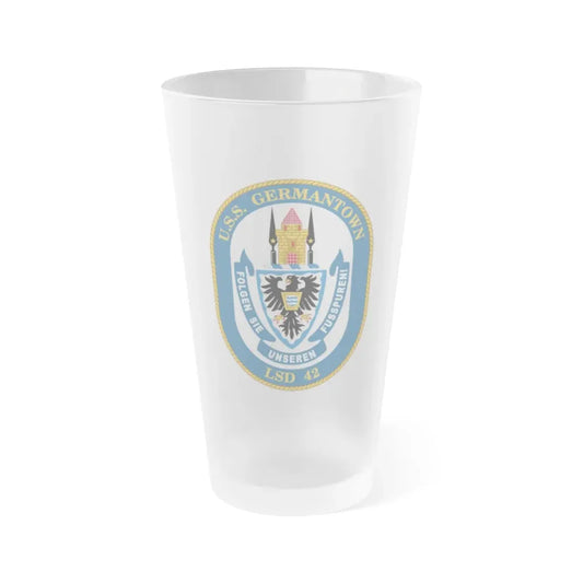USS Germantown LSD 4 (U.S. Navy) Frosted Pint Glass 16oz Default Title - Go Mug Yourself