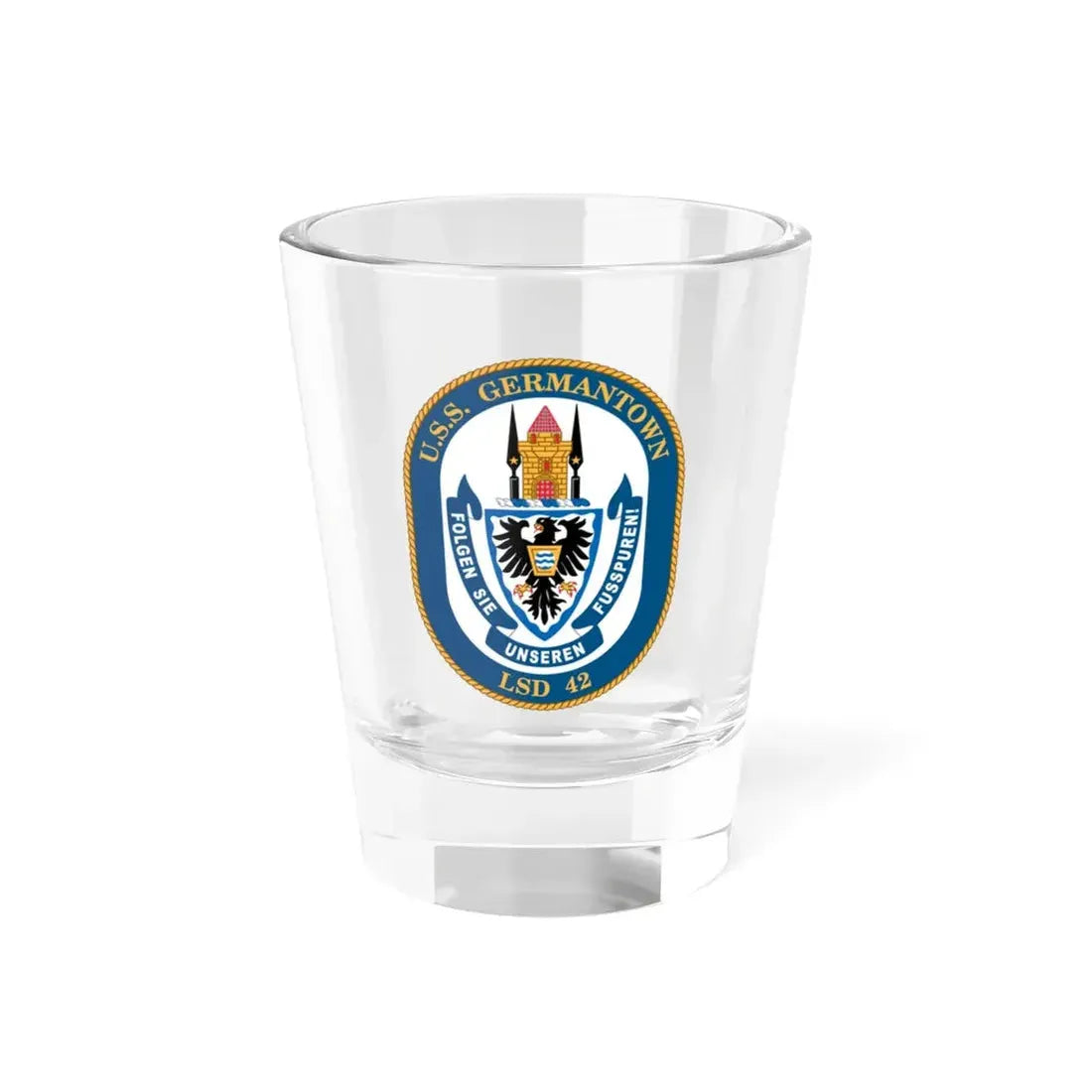 USS Germantown LSD 4 (U.S. Navy) Shot Glass 1.5oz 1.5oz - Go Mug Yourself