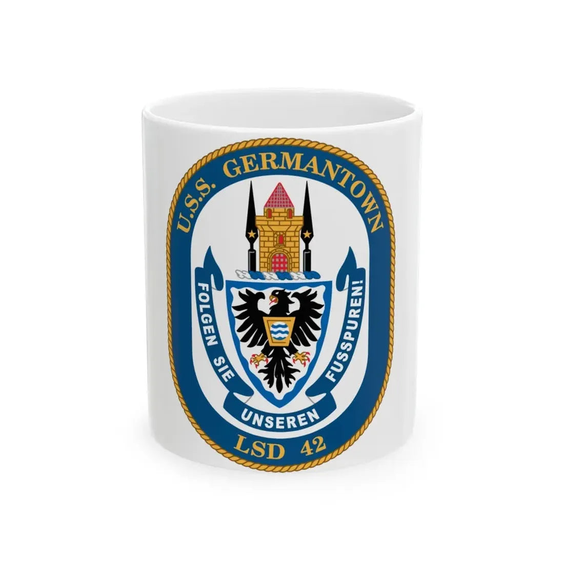 USS Germantown LSD 4 (U.S. Navy) White Coffee Mug 11oz - Go Mug Yourself