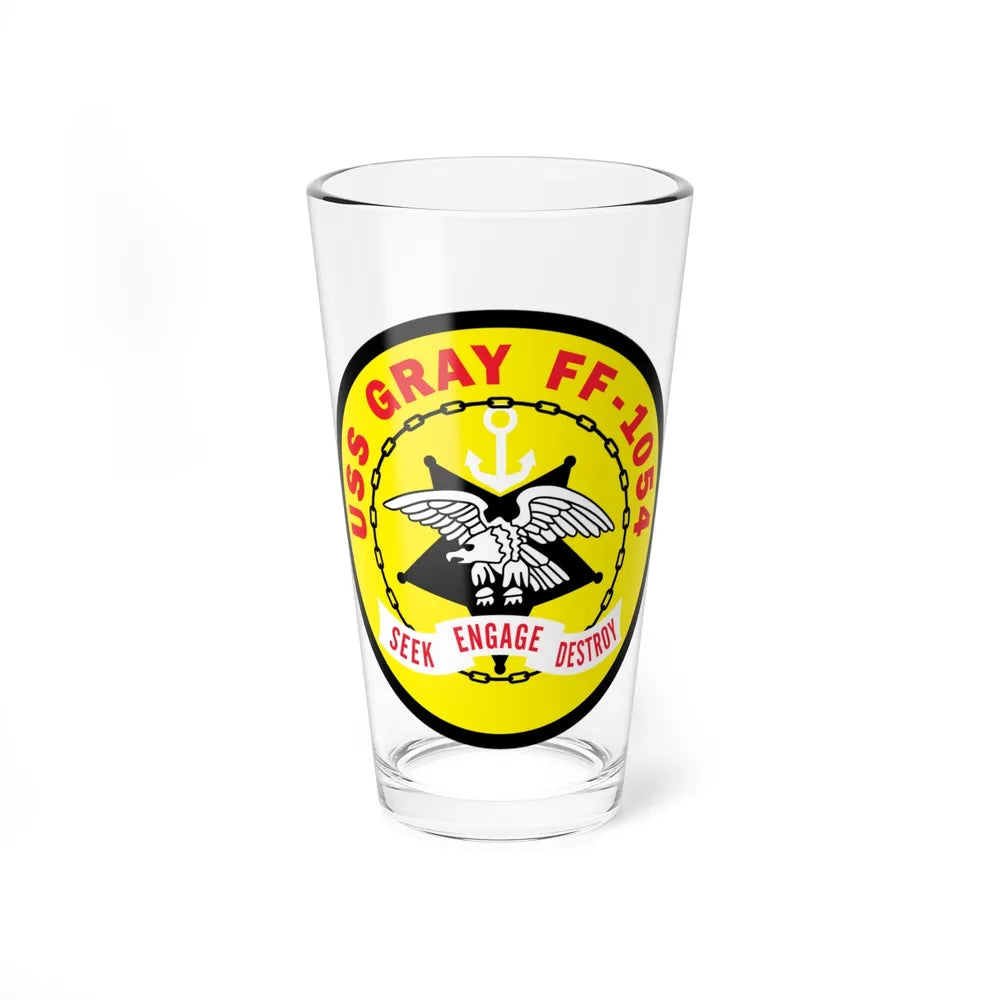 USS Gray FF 1054 Seek Engage Destry (U.S. Navy) Pint Glass 16oz-16oz-Go Mug Yourself