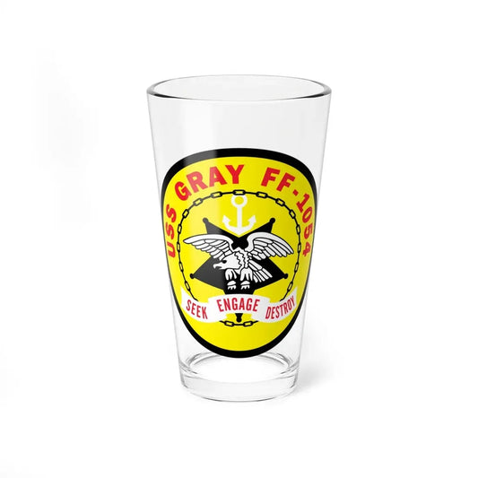 USS Gray FF 1054 Seek Engage Destry (U.S. Navy) Pint Glass 16oz 16oz - Go Mug Yourself