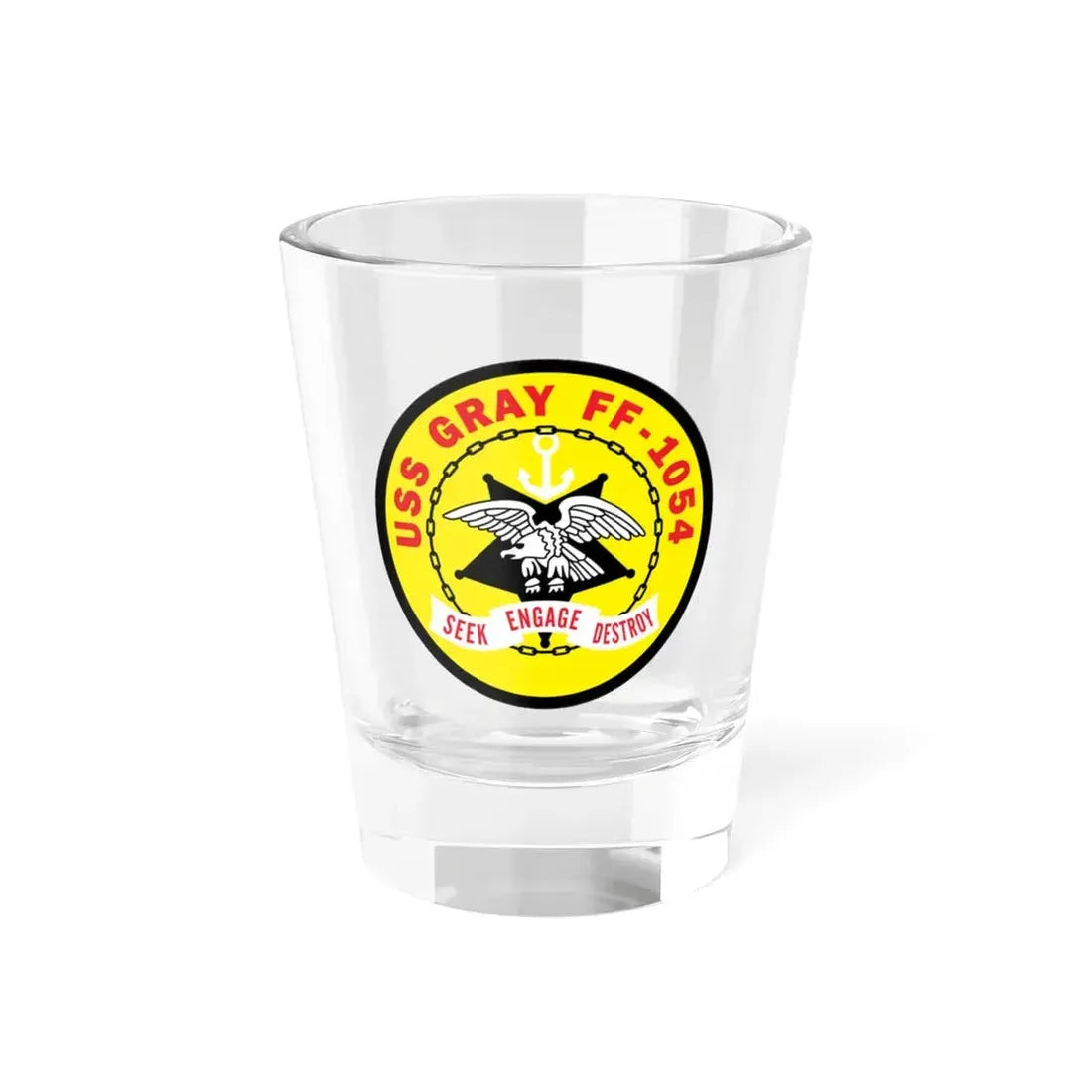USS Gray FF 1054 Seek Engage Destry (U.S. Navy) Shot Glass 1.5oz 1.5oz - Go Mug Yourself