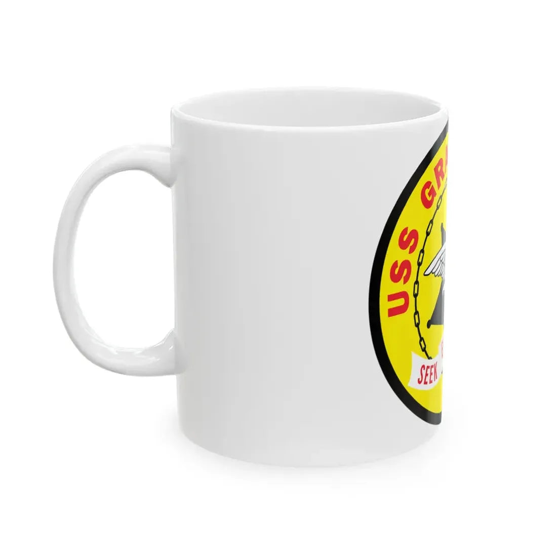 USS Gray FF 1054 Seek Engage Destry (U.S. Navy) White Coffee Mug - Go Mug Yourself