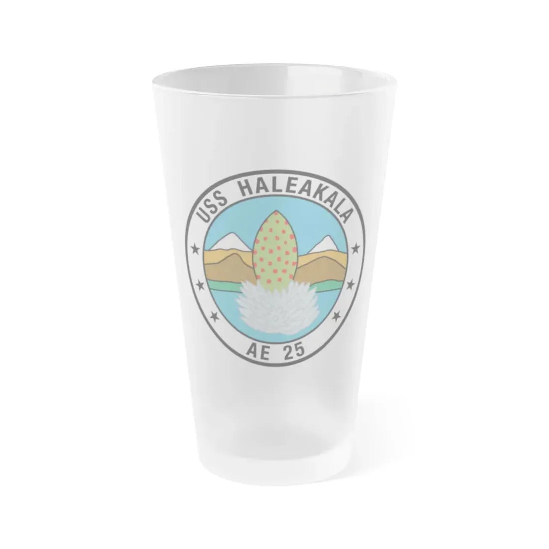 USS Haleakala AE 25 (U.S. Navy) Frosted Pint Glass 16oz Default Title - Go Mug Yourself