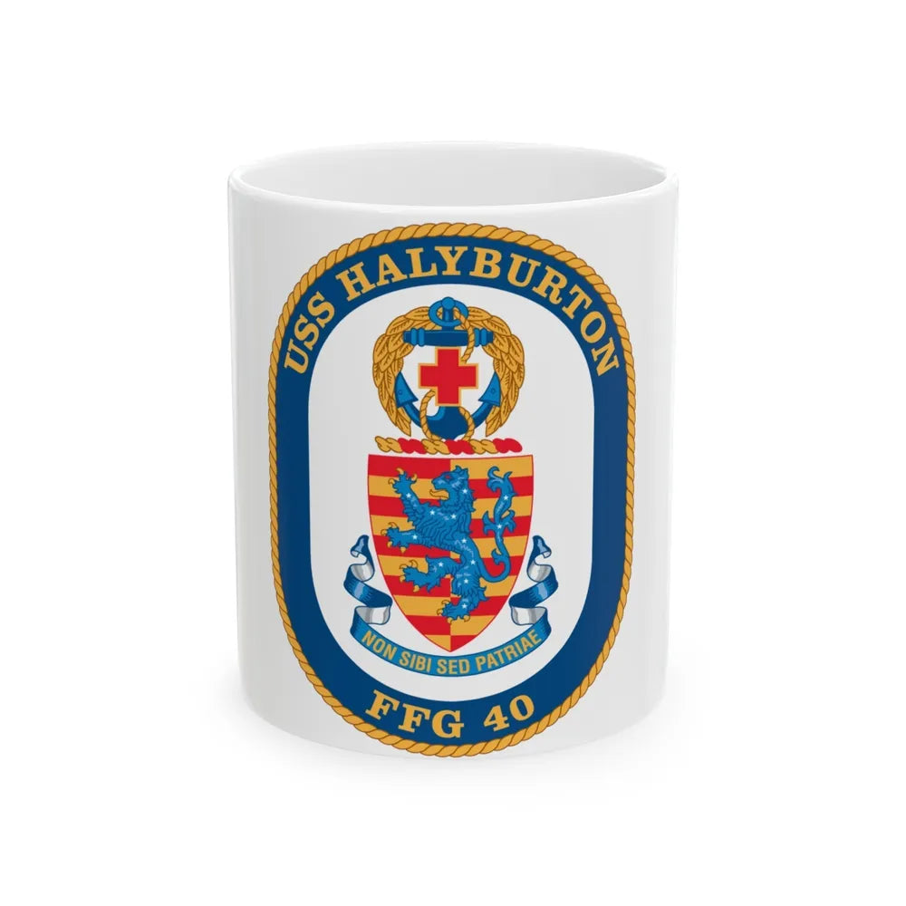 USS Halyburton FFG 40 (U.S. Navy) White Coffee Mug-11oz-Go Mug Yourself