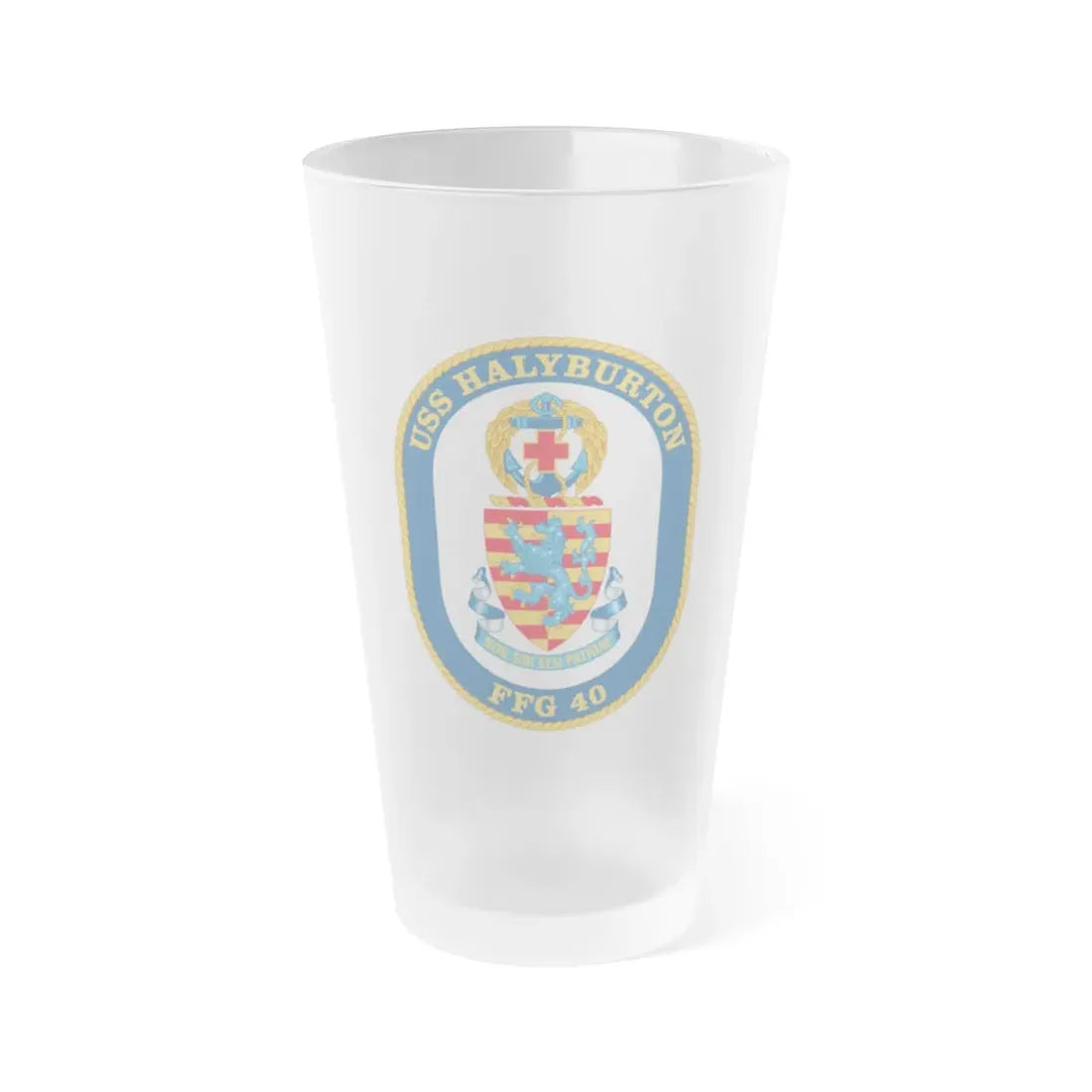 USS Halyburton FFG 40 (U.S. Navy) Frosted Pint Glass 16oz Default Title - Go Mug Yourself