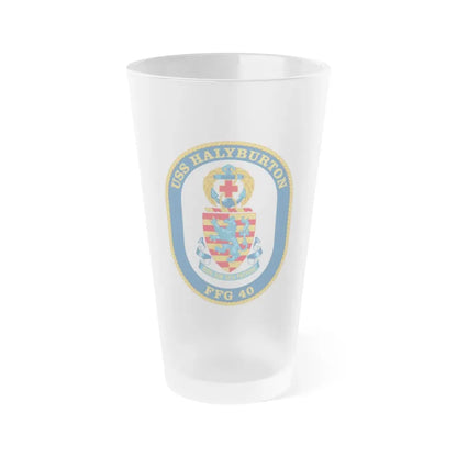 USS Halyburton FFG 40 (U.S. Navy) Frosted Pint Glass 16oz Default Title - Go Mug Yourself