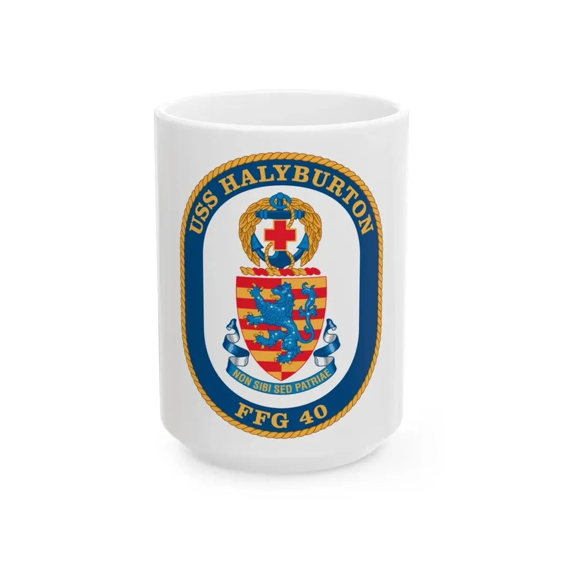 USS Halyburton FFG 40 (U.S. Navy) White Coffee Mug 15oz - Go Mug Yourself