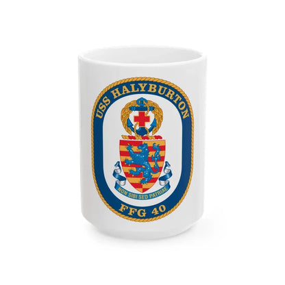 USS Halyburton FFG 40 (U.S. Navy) White Coffee Mug 15oz - Go Mug Yourself