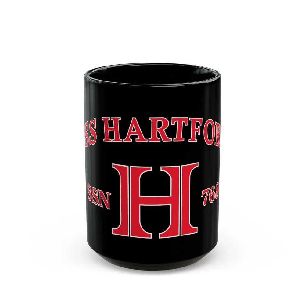 USS Hartford SSN 768 Flag (U.S. Navy) Black Coffee Mug-15oz-Go Mug Yourself