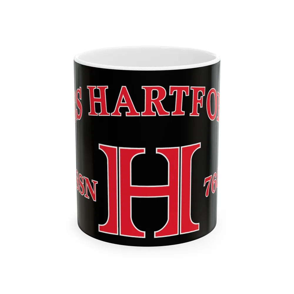 USS Hartford SSN 768 Flag (U.S. Navy) White Coffee Mug-11oz-Go Mug Yourself