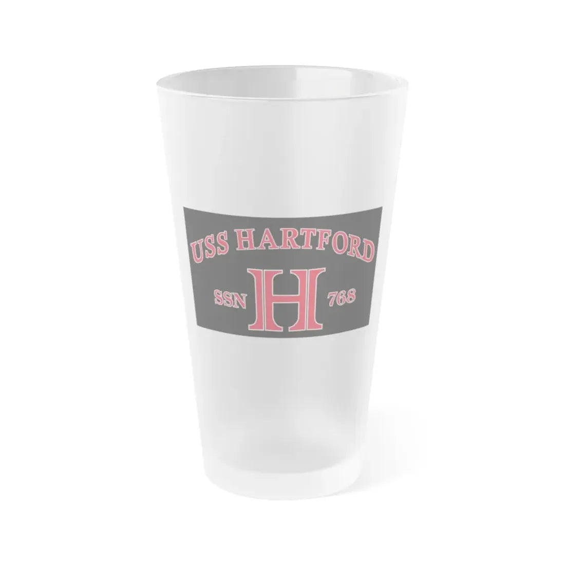 USS Hartford SSN 768 Flag (U.S. Navy) Frosted Pint Glass 16oz Default Title - Go Mug Yourself