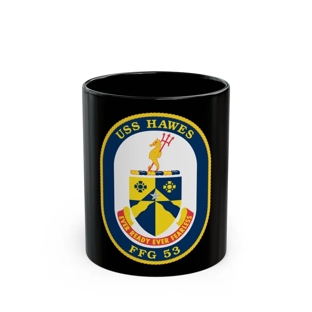 USS Hawes FFG 53 (U.S. Navy) Black Coffee Mug-11oz-Go Mug Yourself