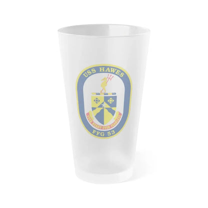 USS Hawes FFG 53 (U.S. Navy) Frosted Pint Glass 16oz Default Title - Go Mug Yourself