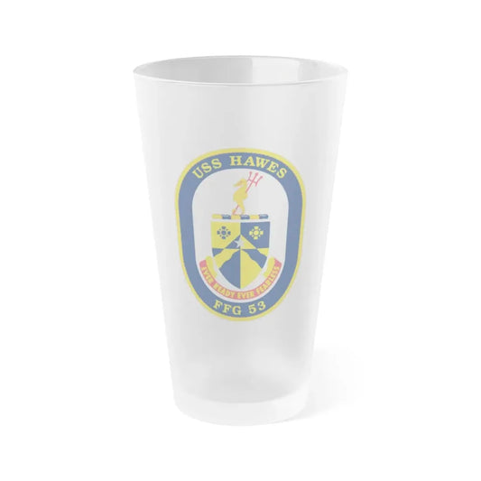 USS Hawes FFG 53 (U.S. Navy) Frosted Pint Glass 16oz Default Title - Go Mug Yourself
