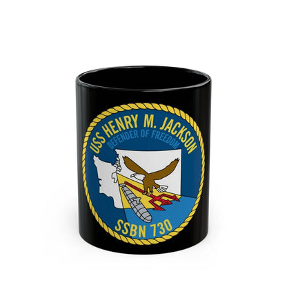 USS Henry M Jackson SSBN 730 (U.S. Navy) Black Coffee Mug-11oz-Go Mug Yourself