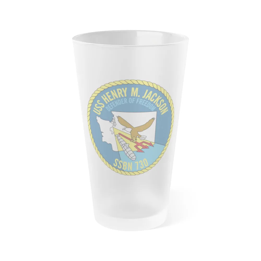 USS Henry M Jackson SSBN 730 (U.S. Navy) Frosted Pint Glass 16oz-Go Mug Yourself