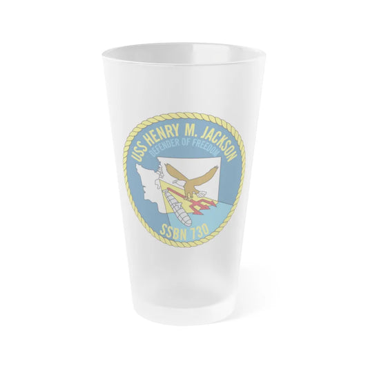 USS Henry M Jackson SSBN 730 (U.S. Navy) Frosted Pint Glass 16oz-Go Mug Yourself