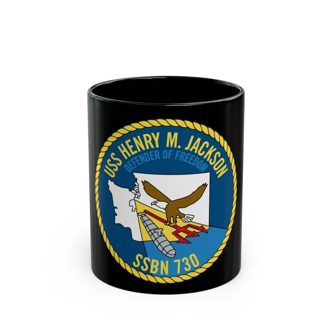 USS Henry M Jackson SSBN 730 (U.S. Navy) Black Coffee Mug 11oz - Go Mug Yourself