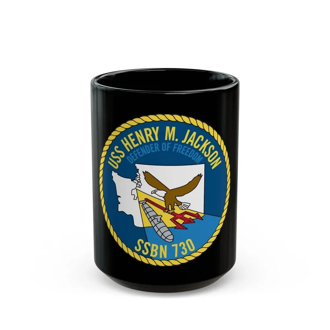 USS Henry M Jackson SSBN 730 (U.S. Navy) Black Coffee Mug - Go Mug Yourself