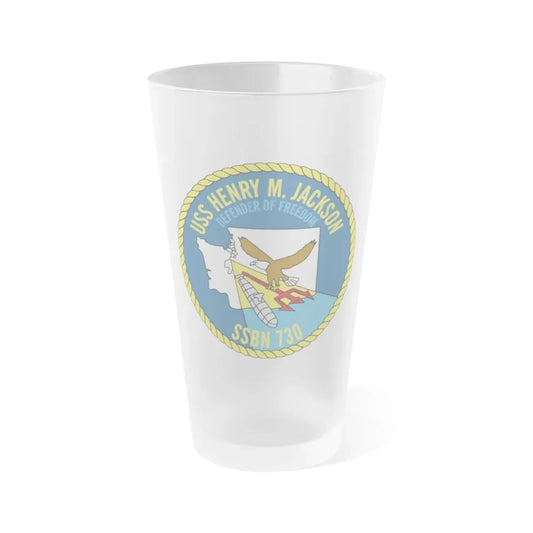 USS Henry M Jackson SSBN 730 (U.S. Navy) Frosted Pint Glass 16oz Default Title - Go Mug Yourself