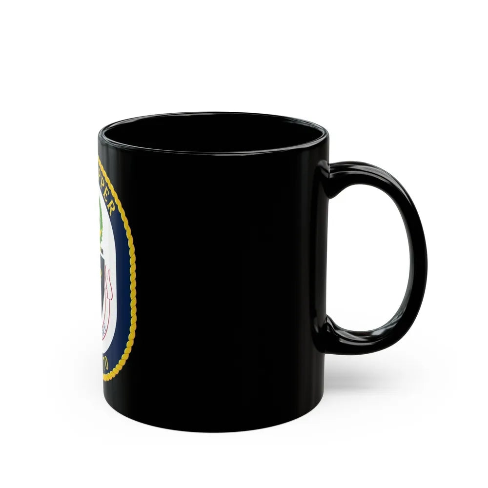 USS Hopper DDG 70 Crest (U.S. Navy) Black Coffee Mug-Go Mug Yourself