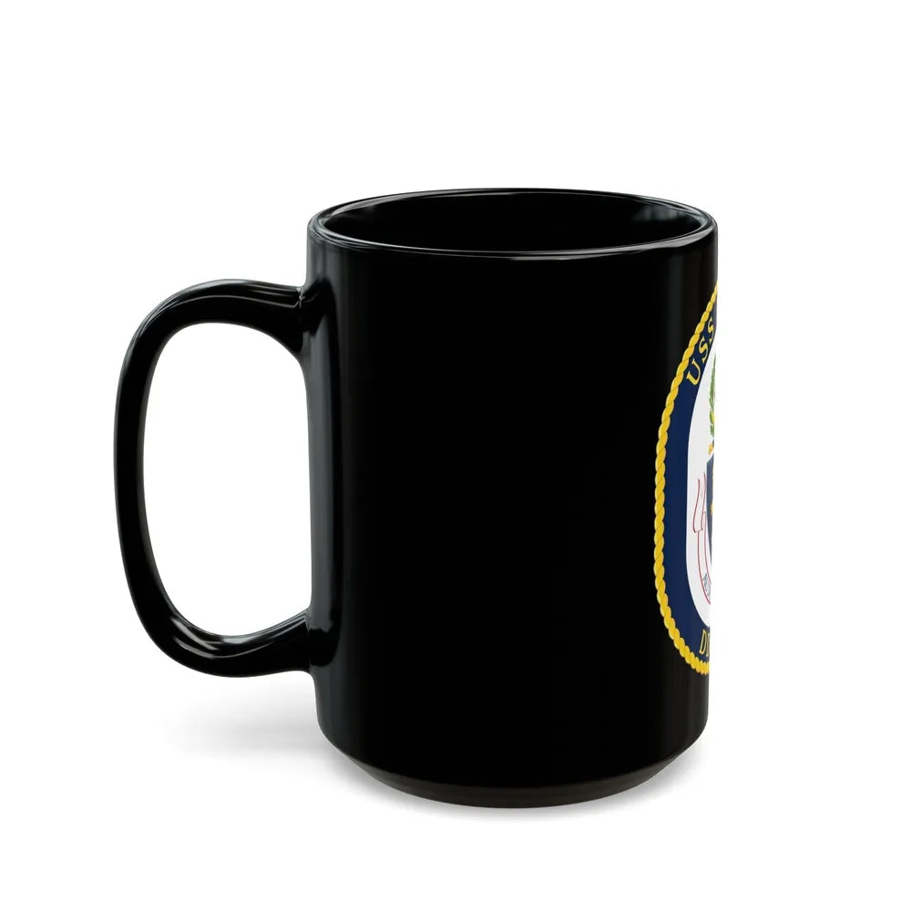 USS Hopper DDG 70 Crest (U.S. Navy) Black Coffee Mug-Go Mug Yourself