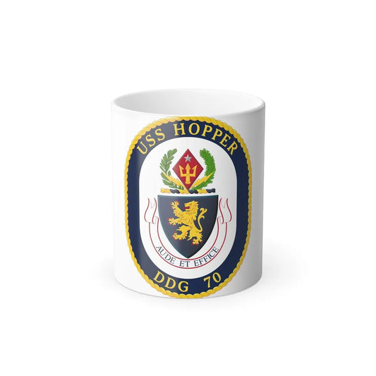 USS Hopper DDG 70 Crest (U.S. Navy) Color Changing Mug 11oz-11oz-Go Mug Yourself