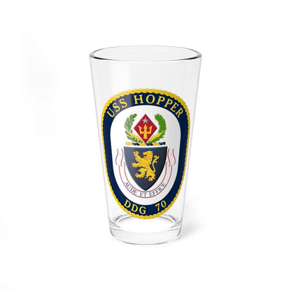 USS Hopper DDG 70 Crest (U.S. Navy) Pint Glass 16oz-16oz-Go Mug Yourself