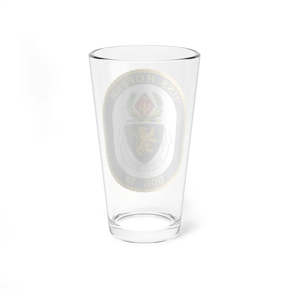 USS Hopper DDG 70 Crest (U.S. Navy) Pint Glass 16oz-Go Mug Yourself