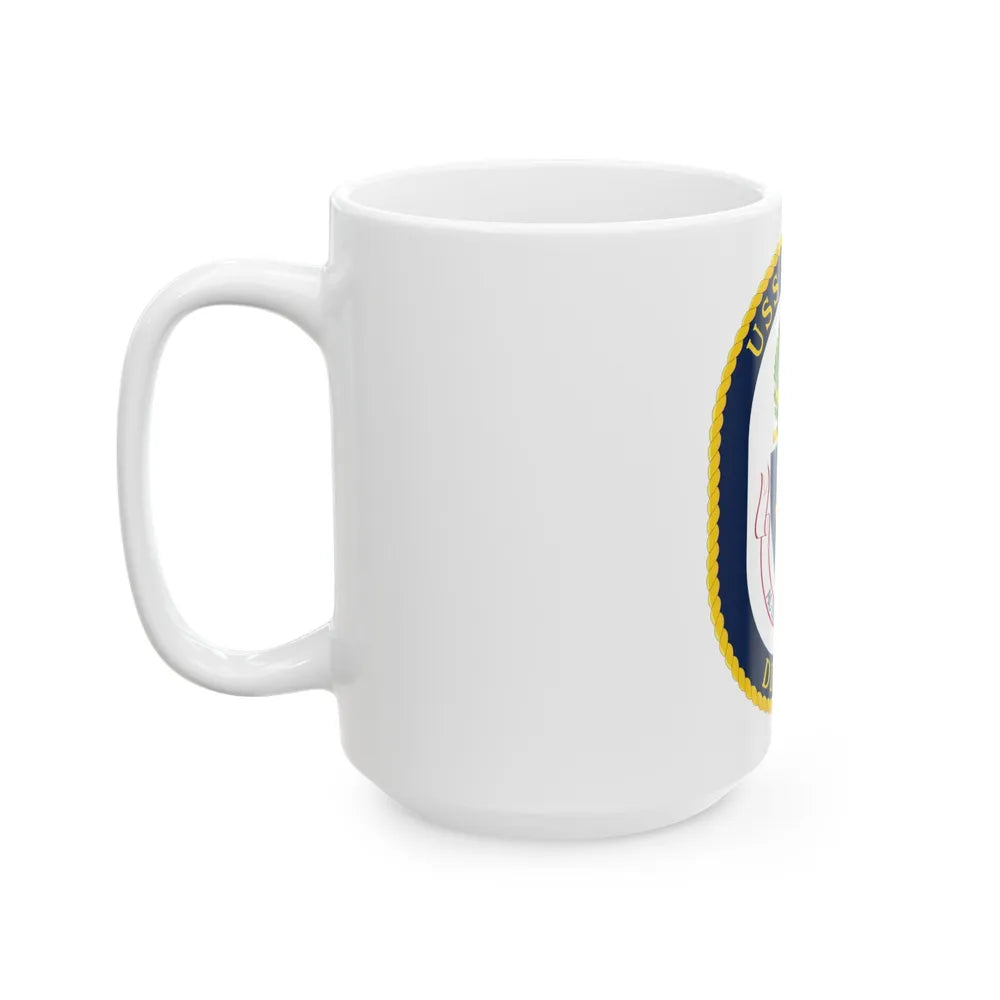 USS Hopper DDG 70 Crest (U.S. Navy) White Coffee Mug-Go Mug Yourself